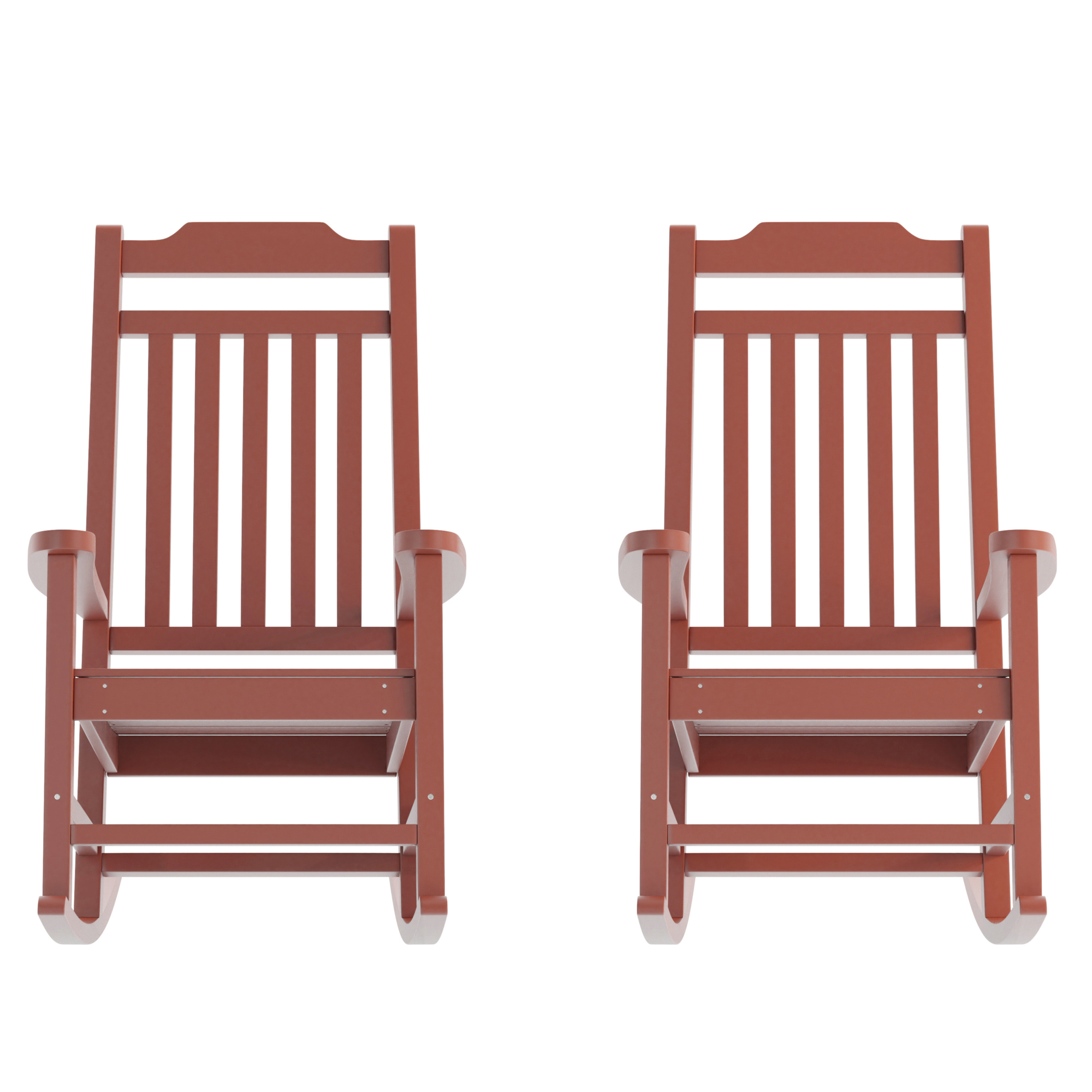 Flash Furniture, All-Weather Rocking Chair in Red Faux Wood, Primary Color Red, Material Polystyrene, Width 25.625 in, Model# 2JJC14703RED
